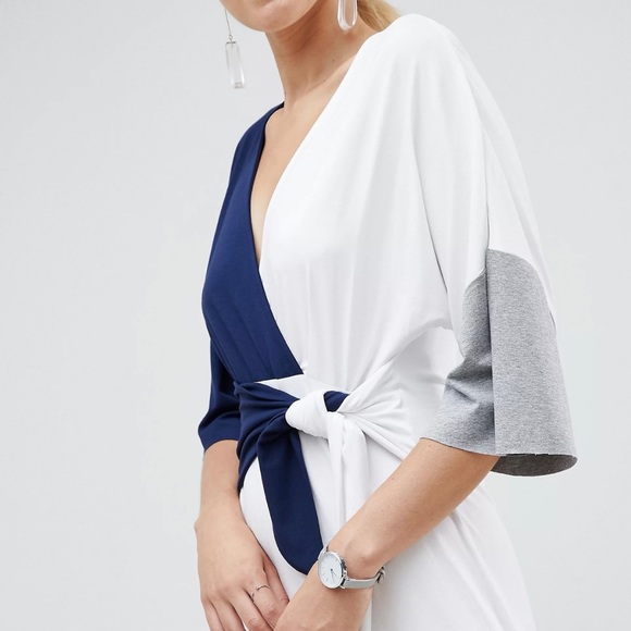 NWT ASOS Color Blocked Midi Dress - Picture 3 of 9